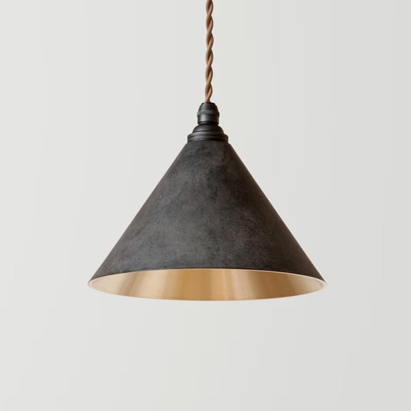 FUTAGAMI　ペンダントランプ 鋳肌　円錐 削りだし 黒ムラ